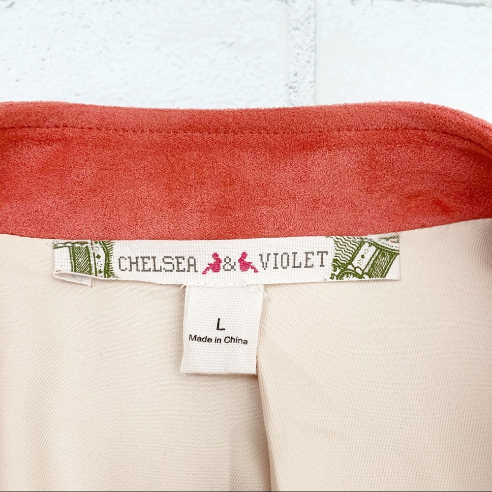Chelsea & Violet Coral Moto Faux Suede Jacket - Picture 4 of 8